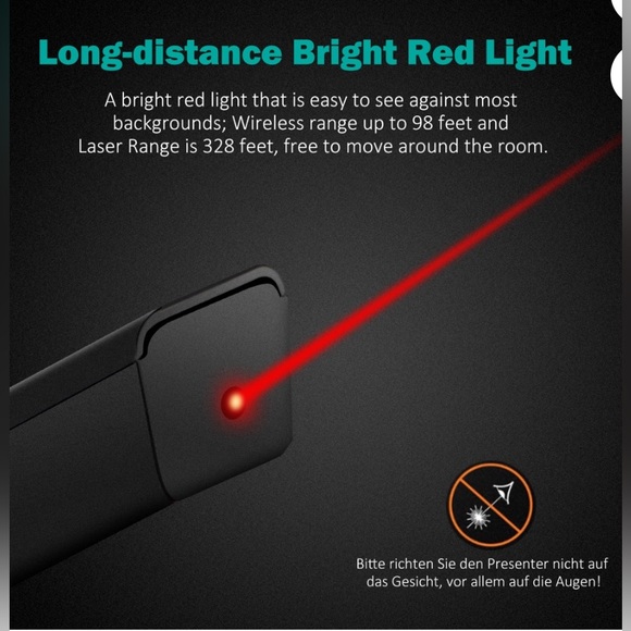 Victsing Wireless Presenter Remote Laser Pointer, 2.4 GHz Model: PC189A, 2 Piece - Picture 3 of 16